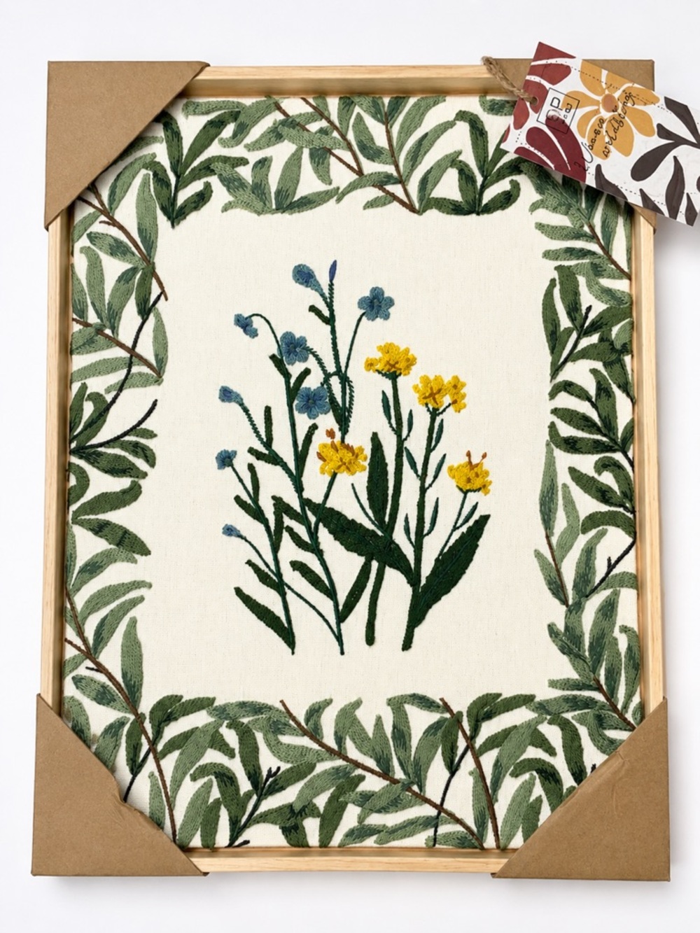 BP Home Embroidered Textile Wall Art Botanical Floral 14.5x19 NEW NWT - Picture 2 of 10